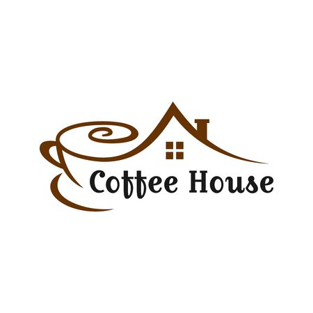 coffee shop house logo designのイラスト素材
