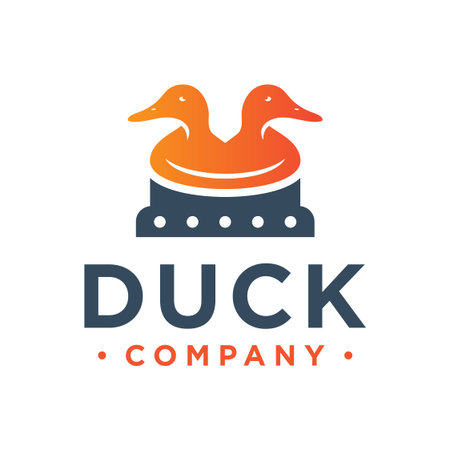 two duck head logo design your companyのイラスト素材