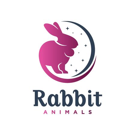 Rabbit bunny logo design vectorのイラスト素材