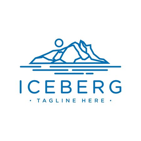 design an iceberg logo with an outline styleのイラスト素材