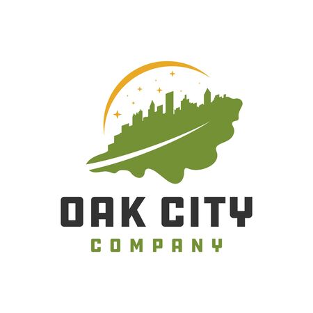 oak leaf city logo designのイラスト素材