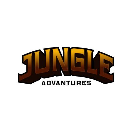 3D jungle adventure writing vector designのイラスト素材