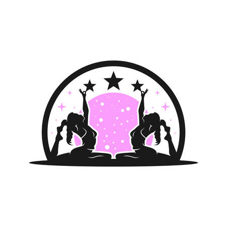 modern female yoga sport logo designのイラスト素材