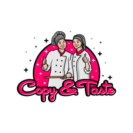 cooking lady chef logo designのイラスト素材