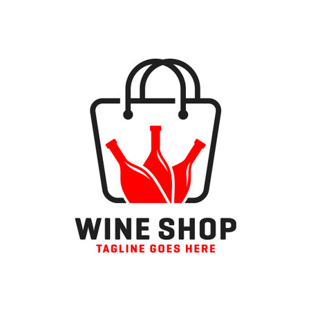 wine or liquor store logo designのイラスト素材