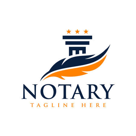 legal consulting agency and notary illustration logo designのイラスト素材