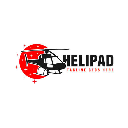 air transport helicopter illustration logo design your companyのイラスト素材