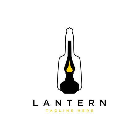 ancient lantern vector illustration logo designのイラスト素材