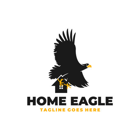 eagle bird house vector illustration logo designのイラスト素材