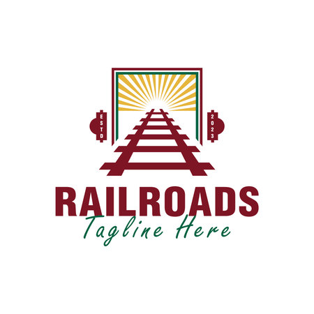 railroad track vector illustration logo design your companyのイラスト素材