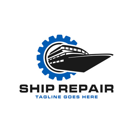 ship repair vector illustration logo design your companyのイラスト素材
