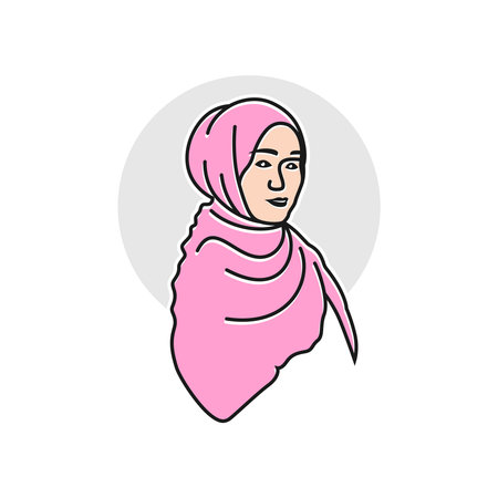 muslim woman vector illustration logo designのイラスト素材