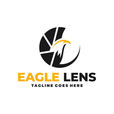 eagle lens vector illustration logo designのイラスト素材