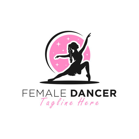 woman dancer vector illustration logo designのイラスト素材
