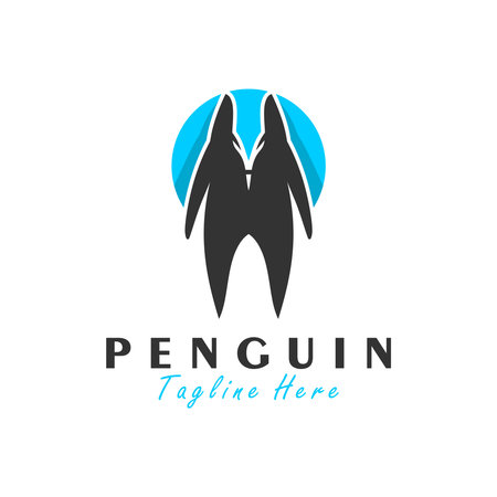 penguin animal vector illustration logo designのイラスト素材