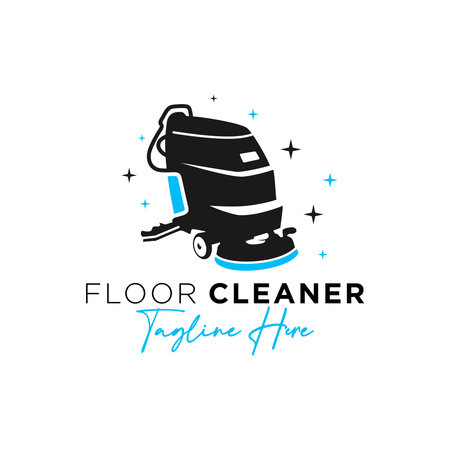 ceramic floor cleaning tool logo designのイラスト素材