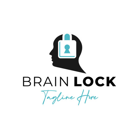 Human brain padlock logo design your companyのイラスト素材