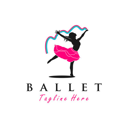 ballet dancer illustration logo designのイラスト素材