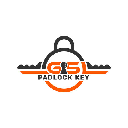 logo design illustration of a padlock with the letters GSLのイラスト素材