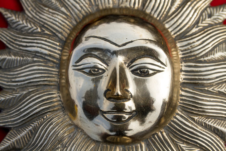 Face of Buddha on  the shape of Metal Sun arts.の写真素材