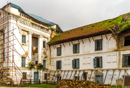 Basantapur Durbar of Nepal under renovation after the devastating earthquake of 2015.のeditorial素材