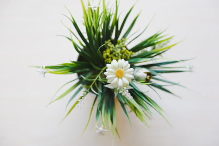 Bouquet of flower vase isolated on white background.の写真素材