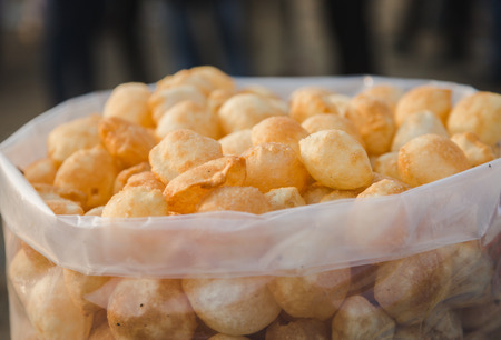 Pani puri,also known as golgappa and puchka is a famous snack food all over india.の写真素材