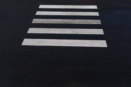 Pedestrian zebra crossing traffic sign. Road sign of zebra crosswalk on the road.の写真素材