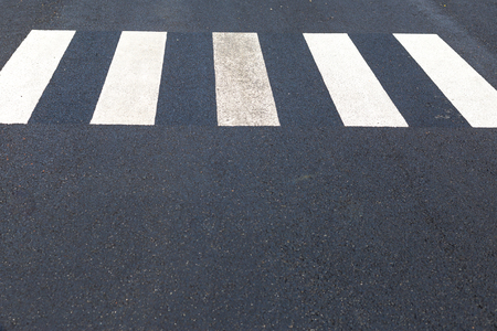 Pedestrian zebra crossing traffic sign. Road sign of zebra crosswalk on the road.の写真素材