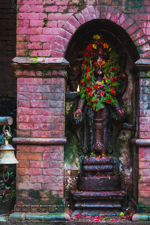 Hindu Temples and backgrounds at bhaktapur durbar square.It is the main tourist destination in Bhaktapur Nepal.の写真素材