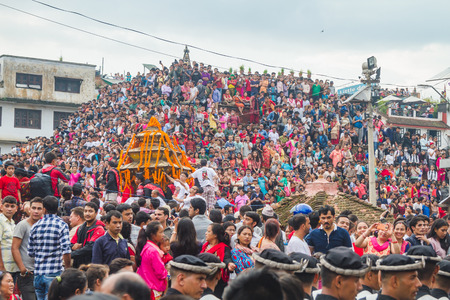 Kathmandu Nepal, Sep 5,2017 : Indra Jatra is an important annual festival in Nepal, particularly in the capital city of Kathmandu. âIndraâ is the name of the Hindu god of rain of heaven, while âJatraâ means âprocessionâ. Thus, Indra Jatra is aのeditorial素材