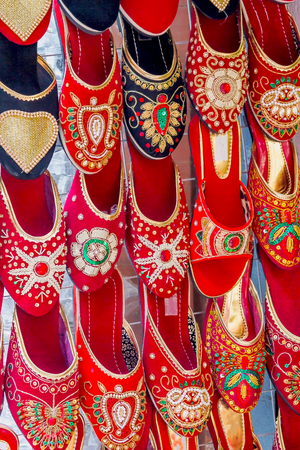 Colorful Ladies Footwear sandles for sale in Asian Market,Footwear Background Conceptの写真素材