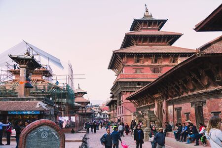 Kathmandu,Nepal - Oct 26,2018 : Patan Temple,Patan Durbar Square is situated at the centre of Lalitpur ,Nepal. It is one of the three Durbar Squares in the Kathmandu Valley, all of which are UNESCO World Heritage Sites.のeditorial素材