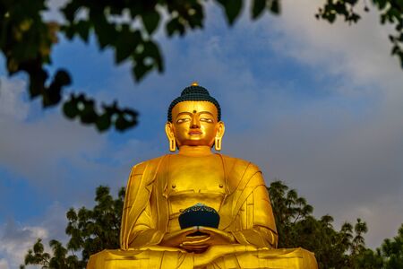 Closeup of Buddha Statue in Kathmandu, Nepal.Buddha Statue. Buddhism, compassionateの写真素材