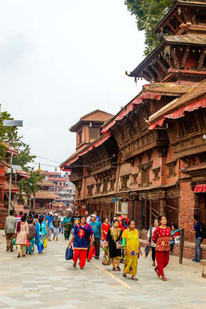Kathmandu,Nepal - June 28,2019: Hindu Temples of Kathmandu Durbar Square.Tourist Travel Destinations in Kathmandu.Places to visit in Kathmandu.のeditorial素材
