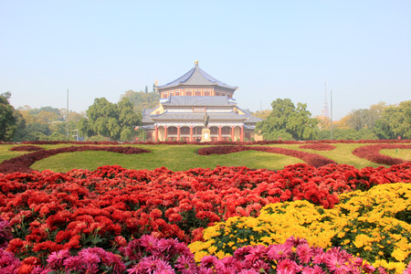 Sun Yat-Sen Memorial Hall, designed by Lu Yanzhi and built with funds raised by local and overseas Chinese people in memory of Sun Yat-Sen,  in Guangzhou, Chinaのeditorial素材