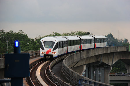 Rapid KL  provides monorail service network for 56 kilometers long with 60 stations in Kuala Lumpur, Malaysia.のeditorial素材