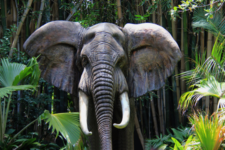 Sculpture of African Elephant in the Forestの写真素材