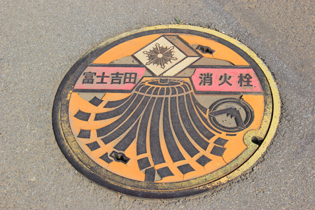 Beautiful Decoration of Manhole in Japanの写真素材