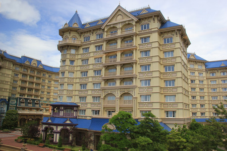 Tokyo, Japan - May 29, 2013: The Tokyo Disneyland Hotel, the fourth Disneyland Hotel, was designed to reflect early 20th century Victorian architectural style.のeditorial素材