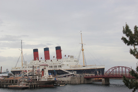 Tokyo, Japan - May 29, 2013: SS Columbia is a representative of a passenger ship located in the New York Harbor section of the American Waterfront in Tokyo DisneySea.のeditorial素材