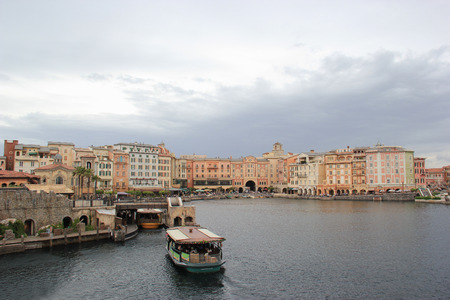 Tokyo, Japan - May 29, 2013: Mediterranean Harbor is the entrance \"port-of-call\" and themed as an Italian city at Tokyo DisneySea.のeditorial素材