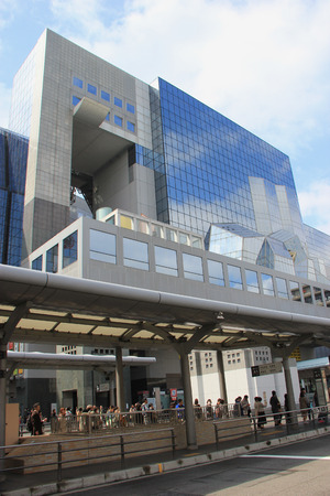 Kyoto, Japan - April 11, 2015: Kyoto Station is a major railway station and transportation hub in Kyoto, Japan.のeditorial素材