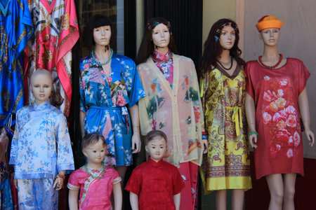 Chinese Style Clothes sold at Chinatown Los Angelesの写真素材