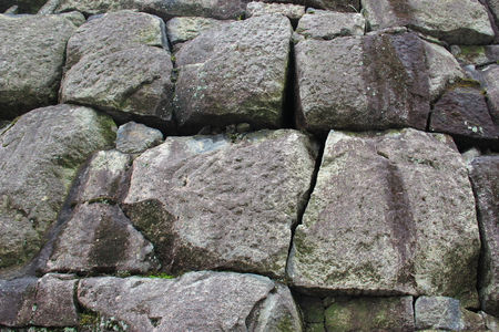 Strong Stone Wall at Nijo Castle, one of the seventeen Historic Monuments of Ancient Kyoto designated by UNESCO as a World Heritage Site.のeditorial素材