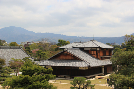 Kyoto, Japan - April 11, 2015: Nijo Castle, a flatland castle in Kyoto, is one of the seventeen Historic Monuments of Ancient Kyoto designated by UNESCO as a World Heritage Site.のeditorial素材