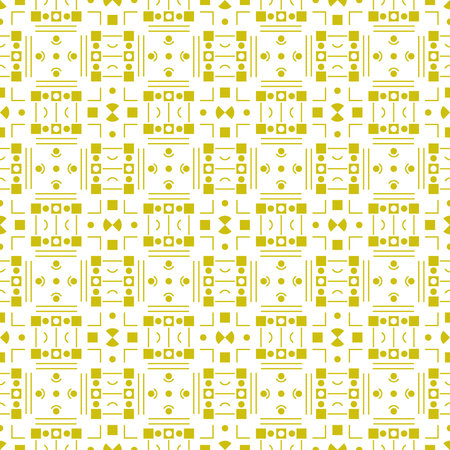 Geometric art made with circles, squares, rectangles, arcs. Balanced Endless Pattern in Bauhaus...