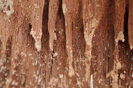 Damage wood surface by termite with space for write wording, waste of money to repair or renovate...