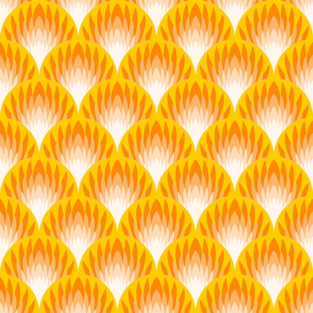 Seamless pattern gradient color of flower, fish tail or bird tail shape in white yellow tone color, for many kinds of graphic purpose such as textile, paper or digital wallpaper, background or cardの写真素材