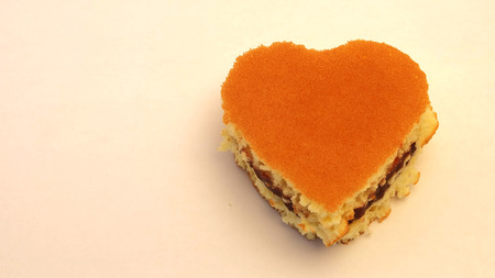 Dora-yaki, popular Japanese pancake with sweet red bean and space for write wording, served with coffee or tea in morning or coffee time, sold in coffee shop, market and department storeの写真素材